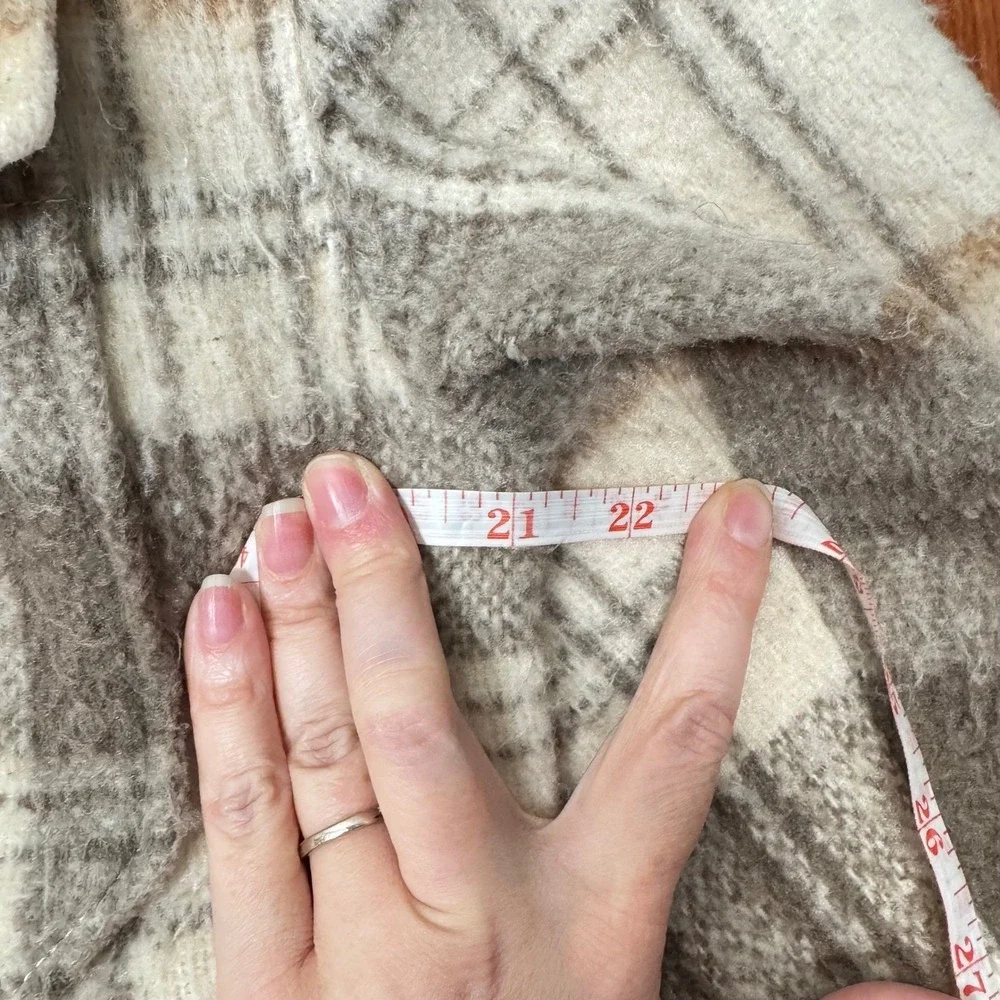 ZARA Plaid Shacket Oversized S Beige Brown Grunge Cabincore Fall‎ Layering Chore